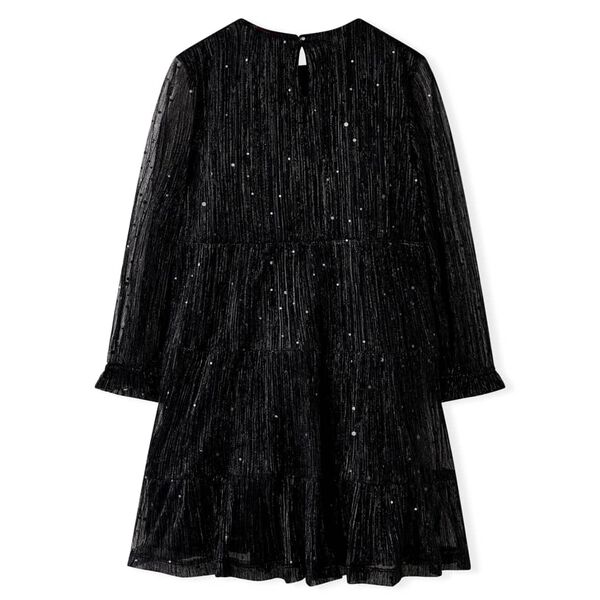 Vestido infantil de manga larga negro 104