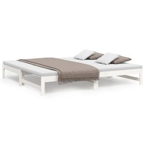 vidaXL Sof&aacute; cama extra&iacute;ble madera maciza de pino blanco 2x(100x200) cm