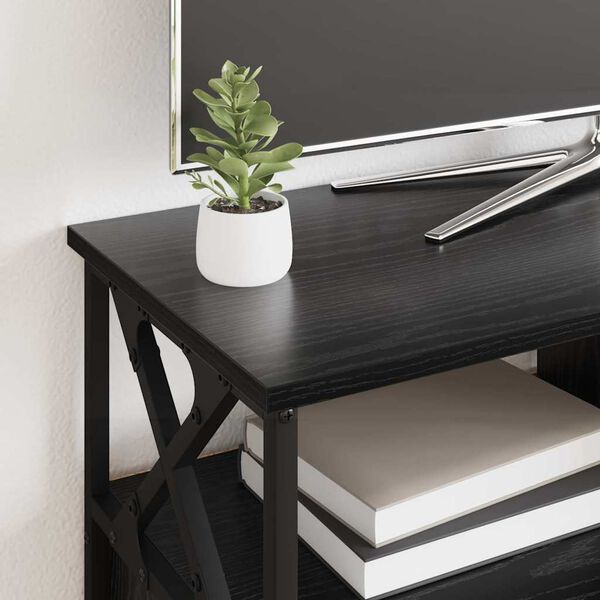 vidaXL Gabinete de TV con caj&oacute;n Roble Negro 90 x 33 x 45 cm