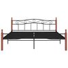 vidaXL Estructura cama sin colch&oacute;n metal madera roble negro 200x200 cm