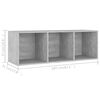 vidaXL Mueble de TV madera contrachapada gris hormigón 107x35x37 cm