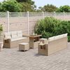 vidaXL Conjunto de sof&aacute; de jard&iacute;n 10 pcs Beige rat&aacute;n sint&eacute;tico