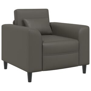 vidaXL Sill&oacute;n Gris Cuero sint&eacute;tico