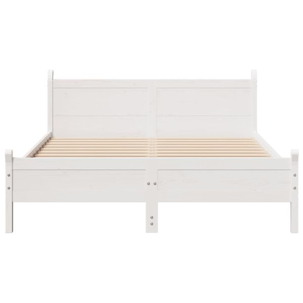 vidaXL Estructura de cama sin colch&oacute;n madera de pino blanca 140x190 cm