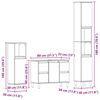 vidaXL Juego de muebles de ba&ntilde;o Montaje en la pared 3 pcs Roble Negro