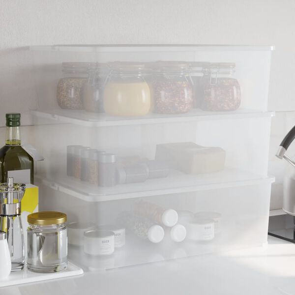 vidaXL Cajas de almacenaje apilables 3 uds pl&aacute;stico 25 L