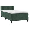 vidaXL Cama box spring con colch&oacute;n terciopelo verde oscuro 90x200 cm