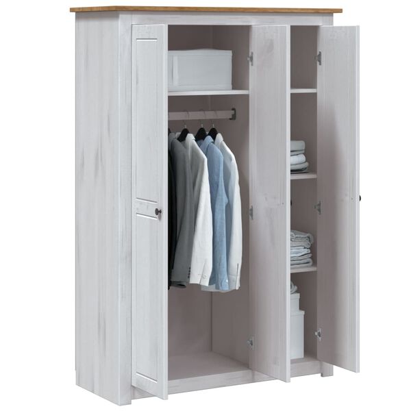 vidaXL Armario de 3 puertas pino Panam&aacute; Range blanco 118x50x171,5 cm