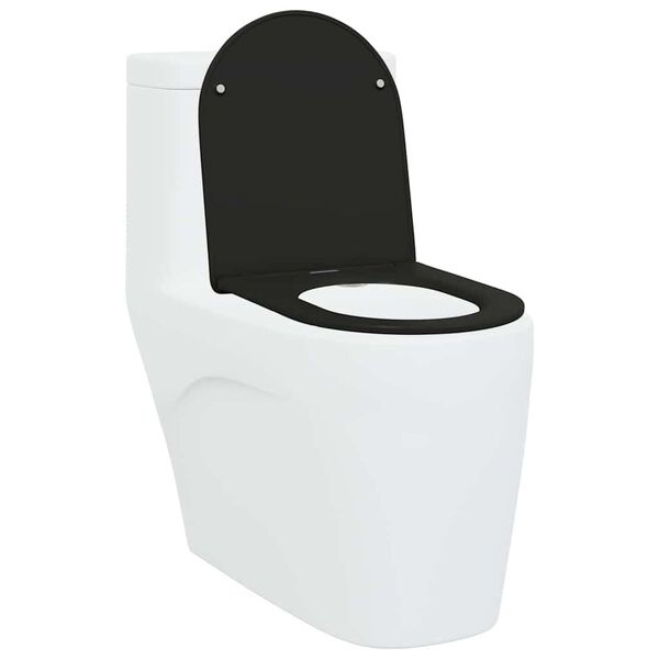 vidaXL Asiento de WC Negro 44 x 36,4 x 3,4 cm Duroplast