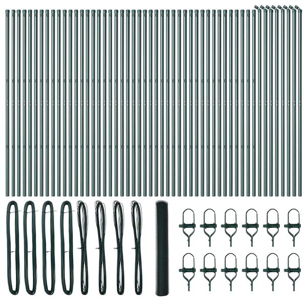 vidaXL Poste de Valla Verde 100 x 1,4 m (malla de 25 mm) Acero y PVC