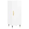 vidaXL Aparador de madera contrachapada blanco brillante 34,5x34x90 cm
