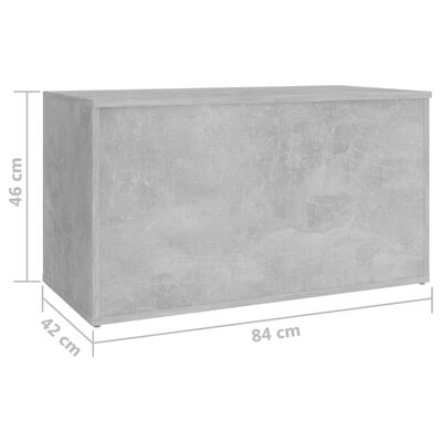 vidaXL Baúl almacenaje madera contrachapada gris hormigón 84x42x46 cm