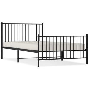vidaXL Estructura cama sin colch&oacute;n con estribo metal negro 107x203 cm