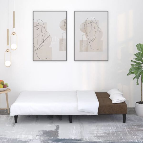 vidaXL Sof&aacute; cama de 2 plazas de microfibra marr&oacute;n