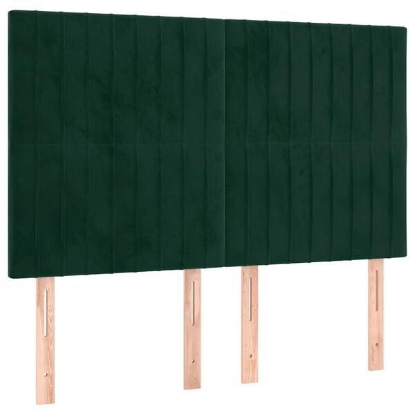 vidaXL Cabecero Terciopelo Verde Oscuro 144x5x118/128 cm