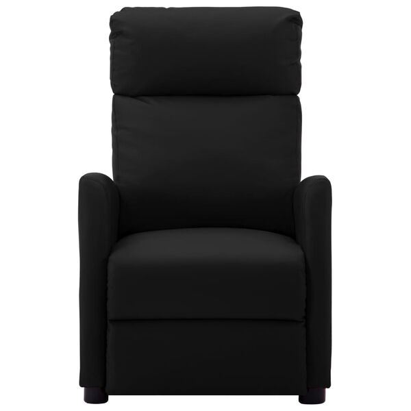 vidaXL Sillón de masaje de cuero sintético negro