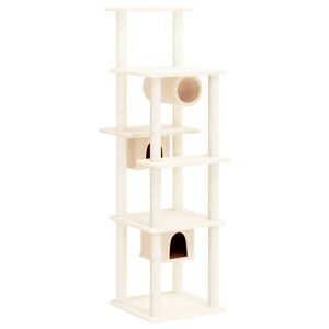 vidaXL Rascador para gatos con postes de sisal crema 169 cm