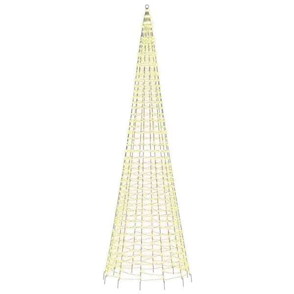 vidaXL &Aacute;rbol de Navidad en asta bandera 1534 LED blanco c&aacute;lido 500 cm