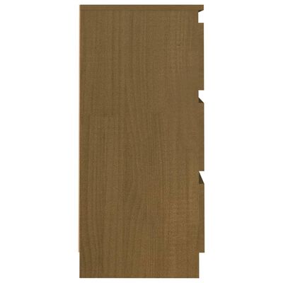 vidaXL Mesita de noche madera maciza de pino marrón miel 40x29,5x64 cm