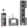 vidaXL Set de muebles de ba&ntilde;o 3 pzas madera contrachapada gris sonoma
