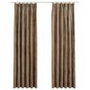 vidaXL Cortinas opacas con ganchos 2 pzas terciopelo beige 140x225 cm
