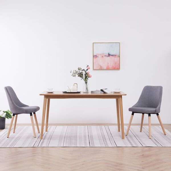 vidaXL Sillas de comedor giratorias 2 unidades tela gris claro