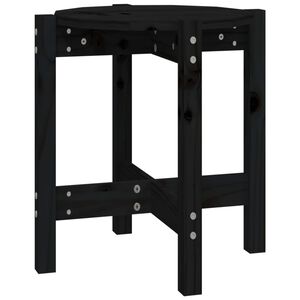 vidaXL Mesa de centro de madera maciza de pino negro &Oslash;42,5x45 cm