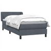 vidaXL Cama box spring con colch&oacute;n terciopelo gris oscuro 90x220 cm
