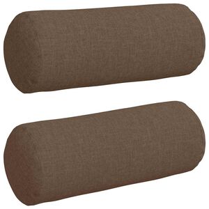 vidaXL Cojines Bolster 2 pcs Marr&oacute;n &Oslash; 15 x 40 cm tela