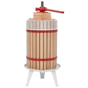 vidaXL Prensa de vino y fruta con pa&ntilde;o de tela 24 L madera de roble