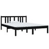 vidaXL Estructura de cama sin colch&oacute;n madera maciza negro 140x190 cm