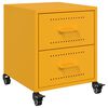 vidaXL Mesita de noche acero amarillo mostaza 36x39x43,5 cm