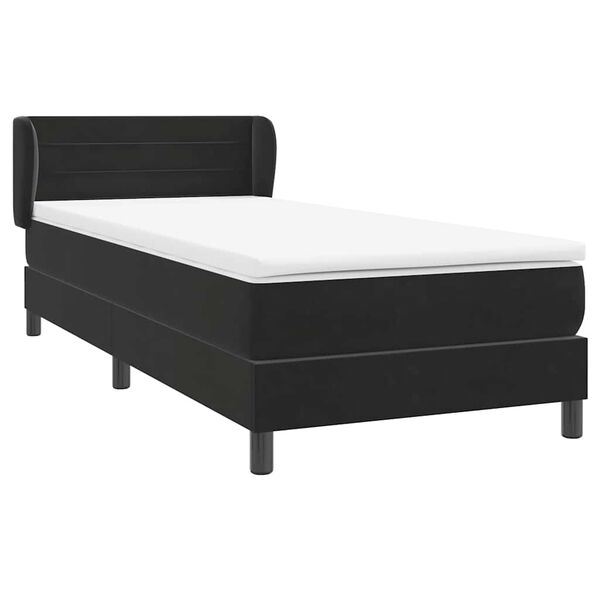 vidaXL Cama box spring con colch&oacute;n terciopelo negro 100x210 cm