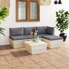 vidaXL Muebles de jard&iacute;n de palets 5 piezas y cojines madera de abeto