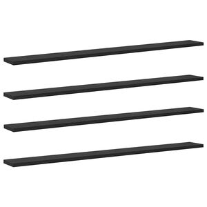 vidaXL Tablero de Estanter&iacute;a 3 niveles 4 uds. 100 x 10 x 1,5 cm Negro