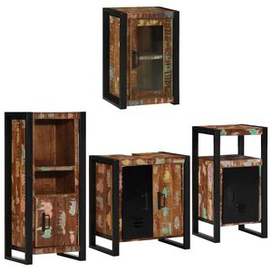 vidaXL Juego de muebles de ba&ntilde;o 4 uds. Multicolor 55 x 35 x 60 cm
