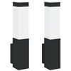 vidaXL Luz de pared exterior 2 pcs Negro 10.5 x 6 x 33 cm