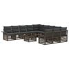 vidaXL Conjunto de sof&aacute;s de jard&iacute;n 12 pcs Gris rat&aacute;n sint&eacute;tico