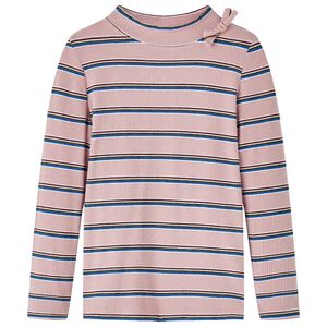Camiseta infantil de manga larga rosa claro 128