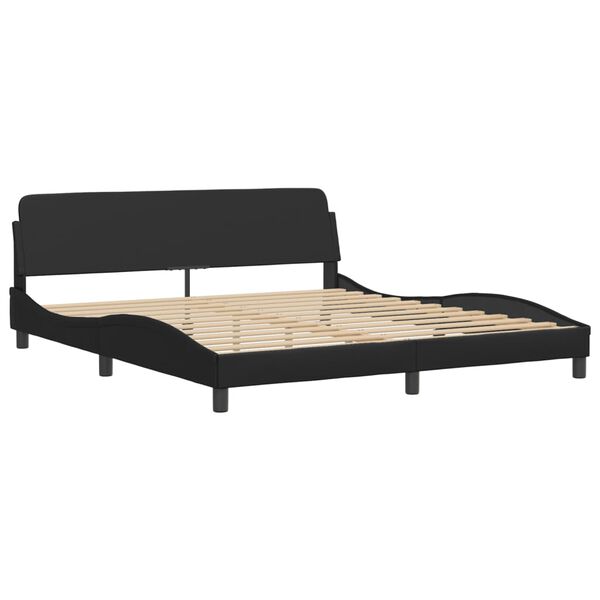 vidaXL Estructura de cama Dover cuero sintético negro 180x200 cm
