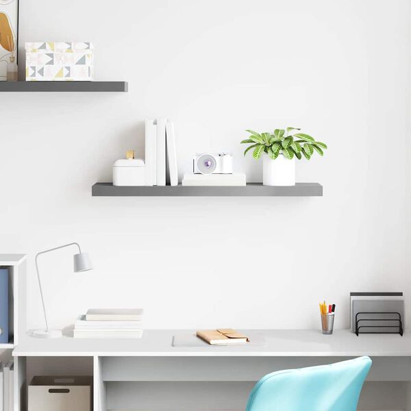 vidaXL Estante flotante de pared MDF gris 90x23,5x3,8 cm