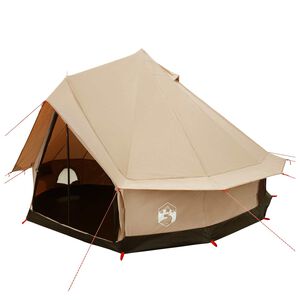 vidaXL Tienda Familiar 8 persona Crema Algod&oacute;n Sint&eacute;tico