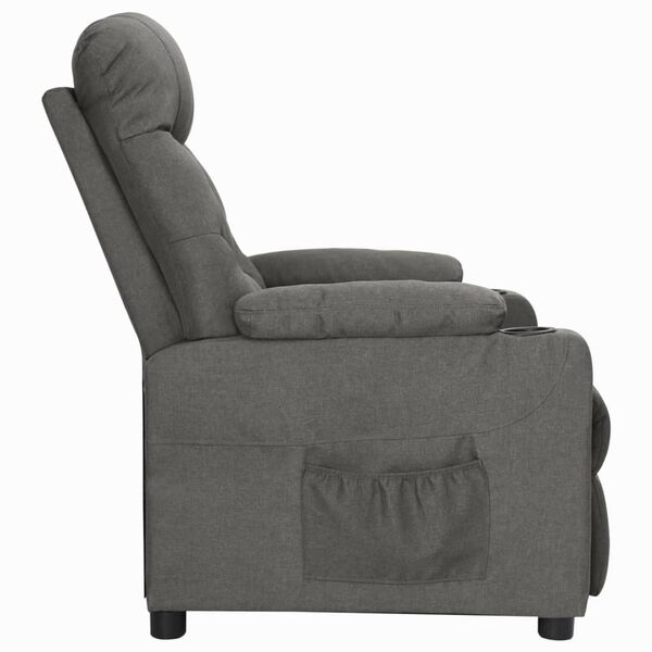 vidaXL Sill&oacute;n elevable tela gris oscuro