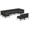 vidaXL Set de muebles de jard&iacute;n 9 pzas y cojines rat&aacute;n sint&eacute;tico negro