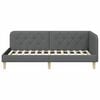 vidaXL Estructura de cama en esquina Gris oscuro 90 x 200 cm tela