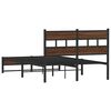 vidaXL Estructura de cama sin colch&oacute;n metal marr&oacute;n roble 120x190 cm