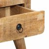 vidaXL Mesita de noche de madera maciza de mango rugosa 40x32x46 cm