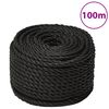 vidaXL Cuerda de trabajo polipropileno negro 20 mm 100 m