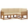 vidaXL Conjunto de sof&aacute;s de exterior con coj&iacute;n 4 pcs Natural y Beige