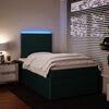 vidaXL Cama box spring con colch&oacute;n terciopelo verde oscuro 120x190 cm